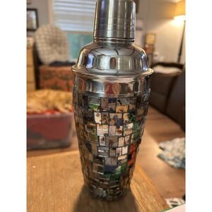 Avalon Handmade stainless Steel And Mother Of Pearl Cocktail Shaker 16.9 Oz
